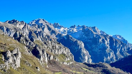 Winter mountains at the national park Picos de Europa