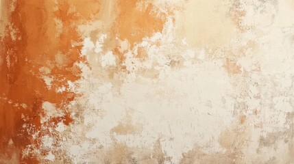 Obraz premium An abstract wall painting featuring warm terracotta and creamy white modeling clay, with a hand-drawn grunge texture that evokes a rustic, earthy atmosphere.