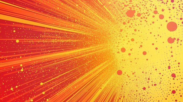 High-energy yellow and orange starburst background with halftone dots, perfect for dynamic and attention-grabbing designs