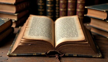 Naklejka premium Antique Leather Book with Gilded Edges