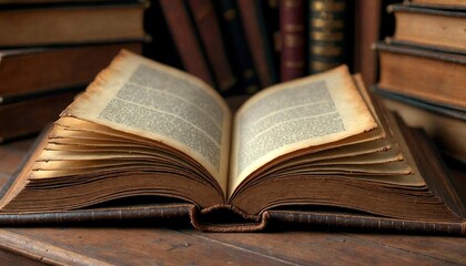 Obraz premium Aged Leather Tome with Gold-Edged Pages