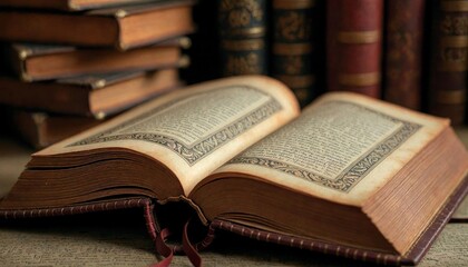 Obraz premium Ancient Leather-Bound Book with Golden Edges