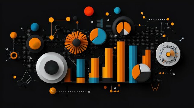 Colorful data visualization elements
