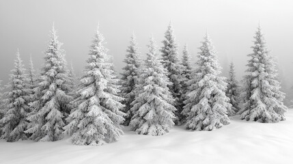 Obraz premium Background of snow-covered trees