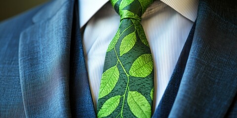 Green Tie Closeup.