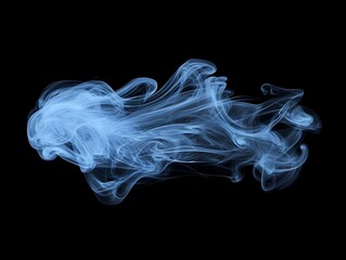 Fototapeta premium Captivating Blue Smoke and Ink Swirls in Minimalist Dark Backdrop