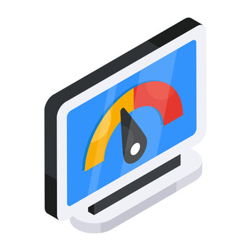 An isometric design icon of system speed test

