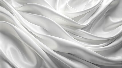 Obraz premium Abstract texture white cloth background with soft waves