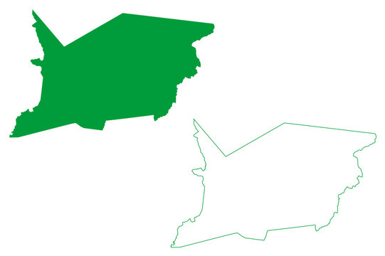 Euclides da Cunha municipality (Bahia state, Municipalities of Brazil, Federative Republic of Brazil) map vector illustration, scribble sketch Euclides da Cunha map