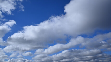 Clouds on blue sky, background or wallpaper