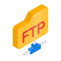 A colored design icon of ftp folder

