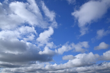 Clouds on blue sky, background or wallpaper