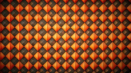 Abstract texture with rhombuses of black and orange colors