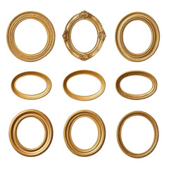 Elegant Set of Intricate Circular Golden Frame Designs for Stylish Decor and Artwork Presentation