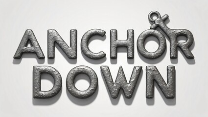 Coarse Gritty Anchor Down Text Design