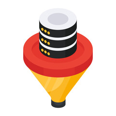 A beautiful design icon of data funnel

