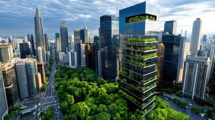 Obraz premium Green Urban Architecture Visualized for Future Environments