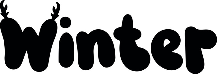 Winter greeting calligraphy. Christmas hand-drawn lettering. Vector illustration