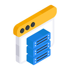An isometric design icon of web server

