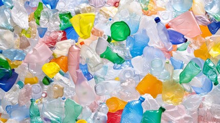 Colorful plastic bottles for recycling, suitable for environmental awareness and eco-friendly campaigns
