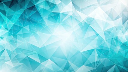 Fototapeta premium Abstract turquoise and white silhouette fractal polygon background