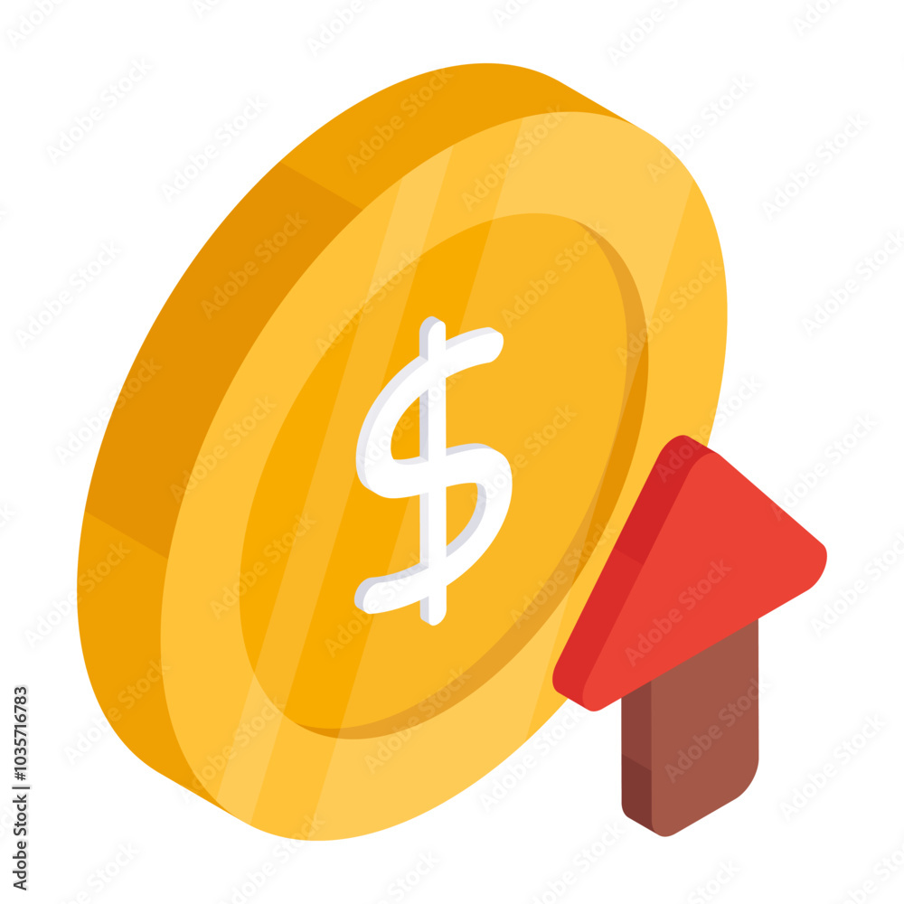 Poster Conceptual flat design icon of pay per click

