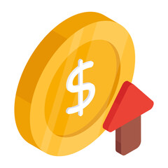 Conceptual flat design icon of pay per click

