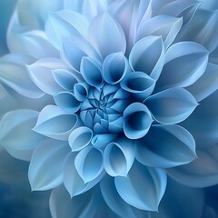 Fototapeta premium A close-up of a beautiful blue flower with intricate petal designs, evoking tranquility and elegance.