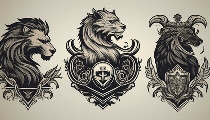 Obraz premium heraldic lion head