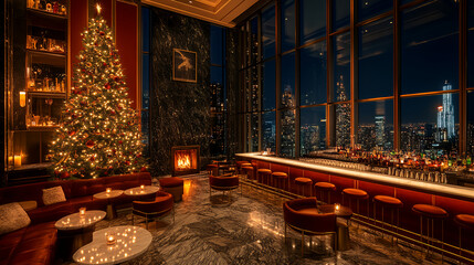 Christmas, season, holiday, bar, decoration, ornament, mulled wine, spice, orange, fashion, modern, cool, luxury, night view, sunset, candle, drink, beverage, hot, red, alcohol, herbal, christmas, 