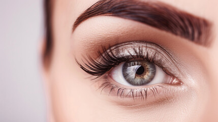 Naklejka premium Perfect female eye with long eyelash close up