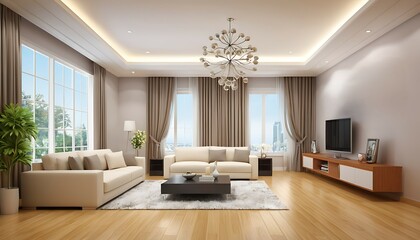 Home luxury drawing room lighting and indoor plants image.