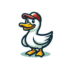 cool duck modern style mascot isolated vector illustration