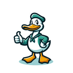 Obraz premium cool duck modern style mascot isolated vector illustration