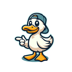 Fototapeta premium cool duck modern style mascot isolated vector illustration