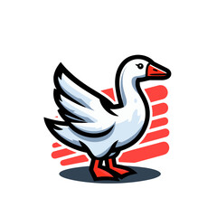 Obraz premium Goose modern isolated vector illustration 