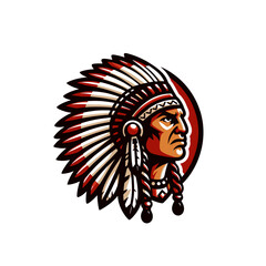 Indian chief isolated vector illustration