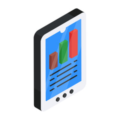 A colored design icon of mobile data analytics 

