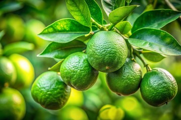 Fresh Organic Limes on Tree in Lush Garden - A Vitamin C Powerhouse for Healthy Living