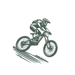 Naklejka premium Mountain bike rider isolated vector illustration