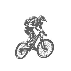 Fototapeta premium Mountain bike rider isolated vector illustration