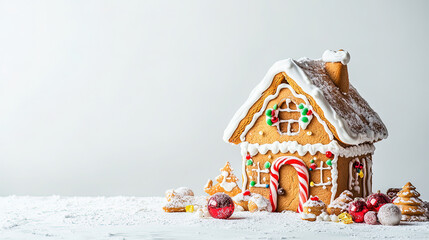 gingerbread house with christmas decoration