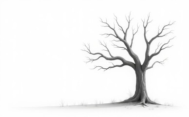Dry Tree Isolated in white background 
