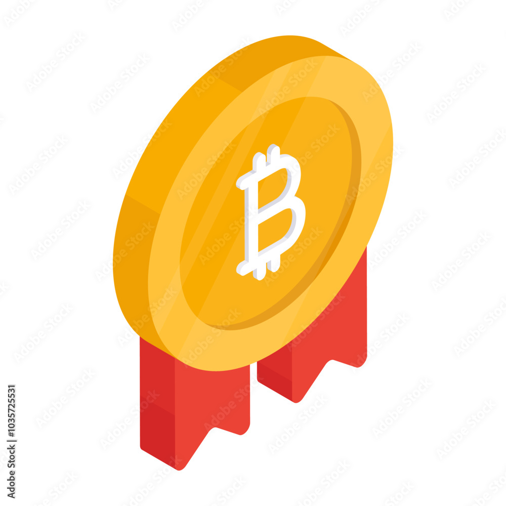 Wall mural An icon design of bitcoin badge 

