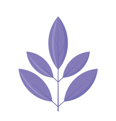 Fallen autumnal leaf. Blue maple leaves and foliage. Autumn and fall season. Gardening, botany and floristry. Poster or banner. Flat vector illustration