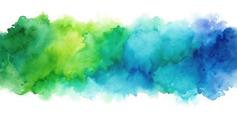Abstract watercolor background with blue and green palette