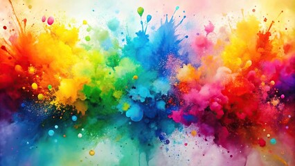 abstract watercolor background with color splashes and silhouette