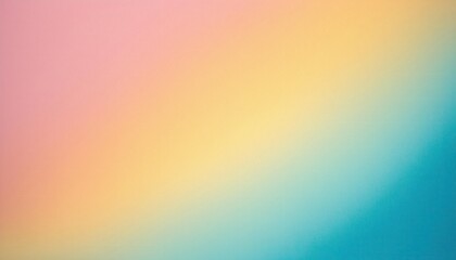 Obraz premium Vibrant Gradient Pastel Background. Soft Transition from Pink to Aqua with Warm Yellow Center, Ideal for Modern Design Projects, Branding, Digital Art, and Presentations Ample Copy Space