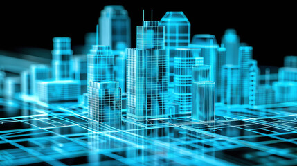 Obraz premium Minimalist x-ray style cityscape