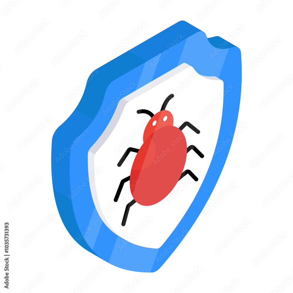 Poster An editable design icon of bug security


